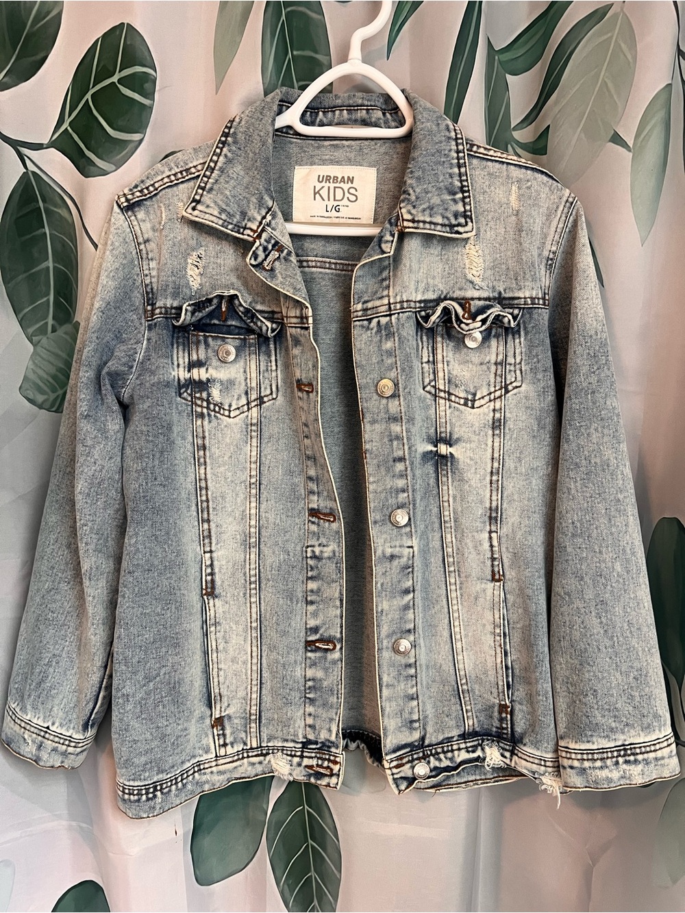 Urban Outfitters Kids Light Blue Distressed Denim Jacket 14/16